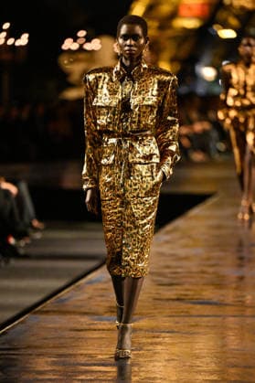 PFW Saint Laurent Runway A model walks the runway at the Saint Laurent show during Paris Fashion Week, in Paris, France on 29 September 2026. Photo by Julien Reynaud APS-Medias ABACAPRESS.COM Paris France  Copyright: xReynaudxJulien APS-Medias ABACAx
