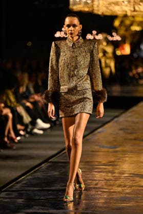 PFW Saint Laurent Runway A model walks the runway at the Saint Laurent show during Paris Fashion Week, in Paris, France on 29 September 2026. Photo by Julien Reynaud APS-Medias ABACAPRESS.COM Paris France  Copyright: xReynaudxJulien APS-Medias ABACAx