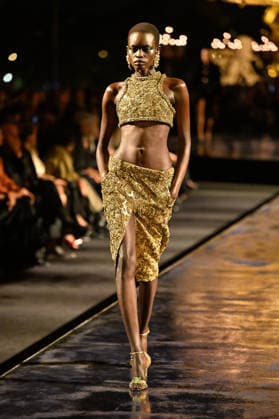 PFW Saint Laurent Runway A model walks the runway at the Saint Laurent show during Paris Fashion Week, in Paris, France on 29 September 2026. Photo by Julien Reynaud APS-Medias ABACAPRESS.COM Paris France  Copyright: xReynaudxJulien APS-Medias ABACAx