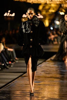 PFW Saint Laurent Runway A model walks the runway at the Saint Laurent show during Paris Fashion Week, in Paris, France on 29 September 2026. Photo by Julien Reynaud APS-Medias ABACAPRESS.COM Paris France  Copyright: xReynaudxJulien APS-Medias ABACAx