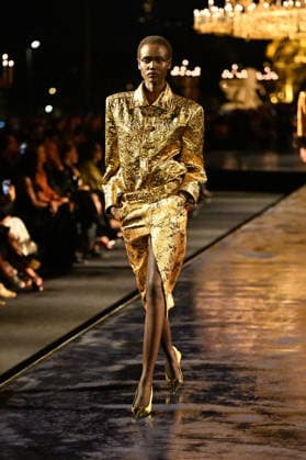 PFW Saint Laurent Runway A model walks the runway at the Saint Laurent show during Paris Fashion Week, in Paris, France on 29 September 2026. Photo by Julien Reynaud APS-Medias ABACAPRESS.COM Paris France  Copyright: xReynaudxJulien APS-Medias ABACAx