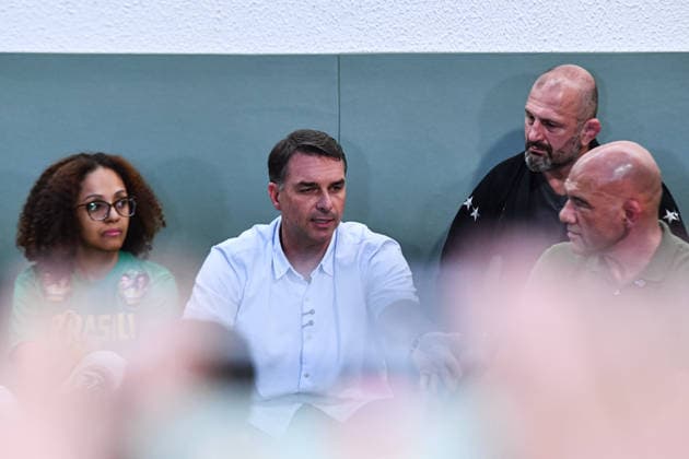 SaO PAULO, SP - 29.09.2026: FLaVIO BOLSONARO PARTICIPA DE ENCONTRO SP - Flavio Bolsonaro (PL), candidate for President of the Republic, participates in a meeting with black belts in Jiu-Jitsu, this Tuesday (29), at the Alliance academy, in the Vila Olimpia neighborhood, in Sao Paulo, SP. x3022286x  RobertoxCasimiro