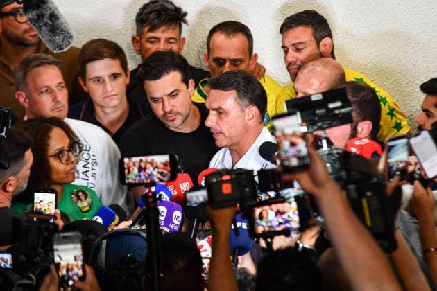 SaO PAULO, SP - 29.09.2026: FLaVIO BOLSONARO PARTICIPA DE ENCONTRO SP - Flavio Bolsonaro (PL), candidate for President of the Republic, participates in a meeting with black belts in Jiu-Jitsu, this Tuesday (29), at the Alliance academy, in the Vila Olimpia neighborhood, in Sao Paulo, SP. x3022289x  RobertoxCasimiro