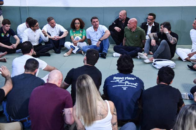 SaO PAULO, SP - 29.09.2026: FLaVIO BOLSONARO PARTICIPA DE ENCONTRO SP - Flavio Bolsonaro (PL), candidate for President of the Republic, participates in a meeting with black belts in Jiu-Jitsu, this Tuesday (29), at the Alliance academy, in the Vila Olimpia neighborhood, in Sao Paulo, SP. x3022296x  RobertoxCasimiro