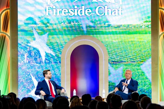 Vice President JD Vance and Secretary of Health and Human Services Robert F. Kennedy, Jr. speak during the 2026 MAHA Summit at the Waldorf Astoria Hotel in Washington, DC on Tuesday, September 29, 2026. Leaders from government, healthcare, science, technology, agriculture, and business gathered to discuss challenges, opportunities, and approaches to improving health across the United States. WAP20260929171 BONNIExCASH