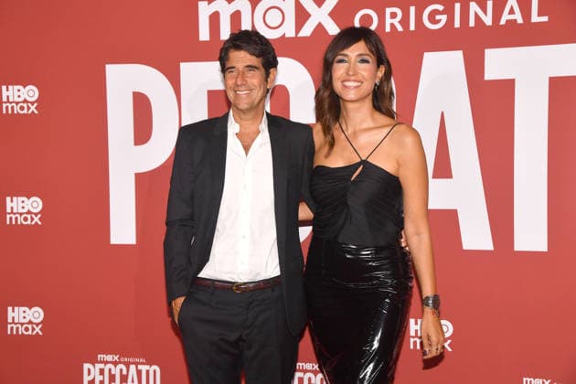 IPA89128054 - Rome, Cinema Adriano: Preview of the HBO TV series Peccato. Pictured: Caterina Balivo and Guido Maria Brera  Copyright: xVincenzoxLandix xVincenzoxLandix IPA89128054