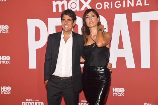 IPA89128055 - Rome, Cinema Adriano: Premiere of the HBO TV series Peccato. Pictured: Caterina Balivo and Guido Maria Brera  Copyright: xVincenzoxLandix xVincenzoxLandix IPA89128055
