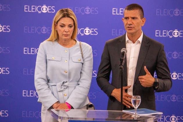 RIO DE JANEIRO, RJ - 30.09.2026: DEBATE GLOBO GOVERNO RJ - Debate between candidates for governor of Rio de Janeiro, held by TV Globo, on Tuesday night (29), at Estudios Globo, in RJ. x3022398x  CarlosxEliasxJunior