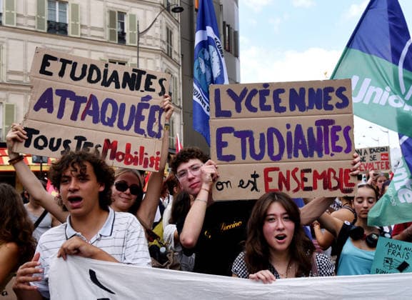 Marylise Leon At Public Service Demonstration For Working Conditions And Funding - Paris Demonstration of Public Service for working conditions and increased funding for public services and to support the high school blockades in Paris, France on September 29, 2026. Photo by Alain Apaydin ABACAPRESS.COM Paris France  Copyright: xApaydinxAlain ABACAx