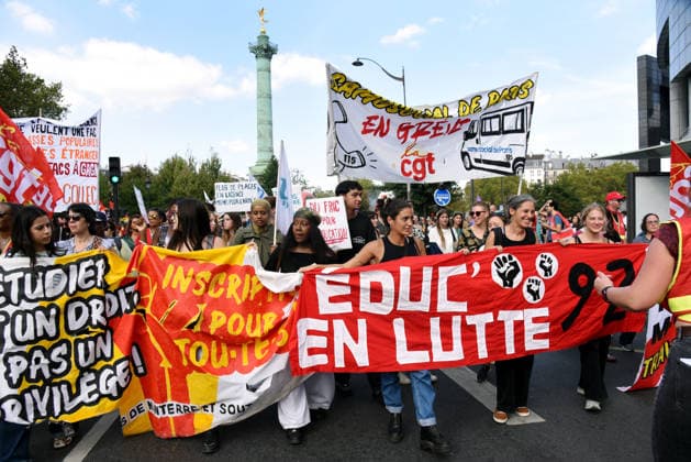 Marylise Leon At Public Service Demonstration For Working Conditions And Funding - Paris Demonstration of Public Service for working conditions and increased funding for public services and to support the high school blockades in Paris, France on September 29, 2026. Photo by Alain Apaydin ABACAPRESS.COM Paris France  Copyright: xApaydinxAlain ABACAx