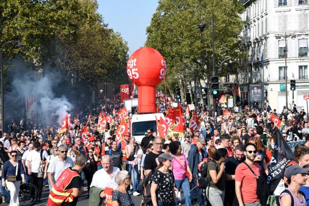 Marylise Leon At Public Service Demonstration For Working Conditions And Funding - Paris Demonstration of Public Service for working conditions and increased funding for public services and to support the high school blockades in Paris, France on September 29, 2026. Photo by Alain Apaydin ABACAPRESS.COM Paris France  Copyright: xApaydinxAlain ABACAx