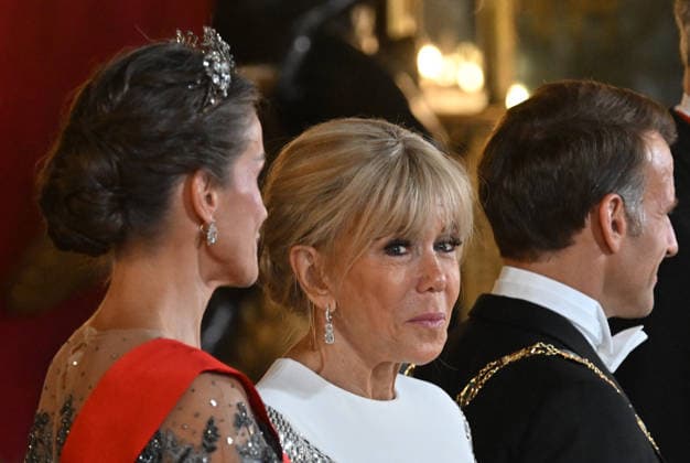 King Felipe VI of Spain, Queen Letizia of Spain, French President Emmanuel Macron, and his wife, First Lady Brigitte Macron, arrive at the gala dinner in honor of the French presidential couple at the Royal Palace in Madrid, Spain, on September 29, 2026. The French presidential couple is on a two-day official visit to Spain. Christian Liewig Bestimage King Felipe VI of Spain, Queen Letizia of Spain, French President Emmanuel Macron, and his wife, First Lady Brigitte Macron, arrive at the gala dinner in honor of the French presidential couple at the Royal Palace in Madrid, Spain, on September 29, 2026. The French presidential couple is on a two-day official visit to Spain. Madrid, Spain  Copyright: xChristianxLiewigx xBestimagexChristianxLiewigx xBestimagex