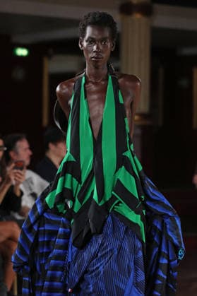 PFW - Torisheju Runway A model walks the runway during the Torisheju Womenswear Spring Summer 2027 show at Musée de l armée as part of Paris Fashion Week on September 29, 2026 in Paris, France. Photo by Alain-Gil Gonzalez ABACAPRESS..COM Paris France  Copyright: xGonzalezxAlain-Gil ABACAx