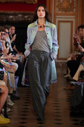 PFW - Nothing Nine Runway A model walks the runway during the Nothing Nine Womenswear Spring Summer 2024 show as part of Paris Fashion Week on October 03, 2023 in Paris, France. Photo by Alain-Gil Gonzalez ABACAPRESS..COM Paris France  Copyright: xGonzalezxAlain-Gil ABACAx