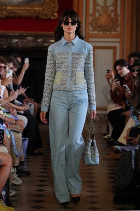 PFW - Nothing Nine Runway A model walks the runway during the Nothing Nine Womenswear Spring Summer 2024 show as part of Paris Fashion Week on October 03, 2023 in Paris, France. Photo by Alain-Gil Gonzalez ABACAPRESS..COM Paris France  Copyright: xGonzalezxAlain-Gil ABACAx
