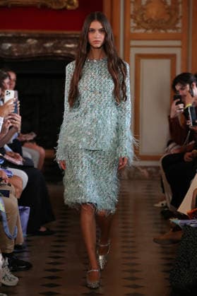 PFW - Nothing Nine Runway A model walks the runway during the Nothing Nine Womenswear Spring Summer 2024 show as part of Paris Fashion Week on October 03, 2023 in Paris, France. Photo by Alain-Gil Gonzalez ABACAPRESS..COM Paris France  Copyright: xGonzalezxAlain-Gil ABACAx