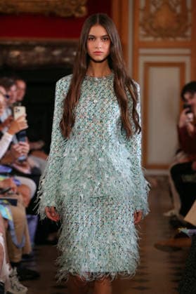 PFW - Nothing Nine Runway A model walks the runway during the Nothing Nine Womenswear Spring Summer 2024 show as part of Paris Fashion Week on October 03, 2023 in Paris, France. Photo by Alain-Gil Gonzalez ABACAPRESS..COM Paris France  Copyright: xGonzalezxAlain-Gil ABACAx