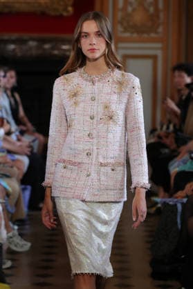 PFW - Nothing Nine Runway A model walks the runway during the Nothing Nine Womenswear Spring Summer 2024 show as part of Paris Fashion Week on October 03, 2023 in Paris, France. Photo by Alain-Gil Gonzalez ABACAPRESS..COM Paris France  Copyright: xGonzalezxAlain-Gil ABACAx