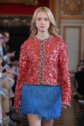 PFW - Nothing Nine Runway A model walks the runway during the Nothing Nine Womenswear Spring Summer 2024 show as part of Paris Fashion Week on October 03, 2023 in Paris, France. Photo by Alain-Gil Gonzalez ABACAPRESS..COM Paris France  Copyright: xGonzalezxAlain-Gil ABACAx