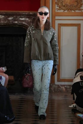 PFW - Nothing Nine Runway A model walks the runway during the Nothing Nine Womenswear Spring Summer 2024 show as part of Paris Fashion Week on October 03, 2023 in Paris, France. Photo by Alain-Gil Gonzalez ABACAPRESS..COM Paris France  Copyright: xGonzalezxAlain-Gil ABACAx