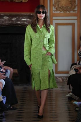 PFW - Nothing Nine Runway A model walks the runway during the Nothing Nine Womenswear Spring Summer 2024 show as part of Paris Fashion Week on October 03, 2023 in Paris, France. Photo by Alain-Gil Gonzalez ABACAPRESS..COM Paris France  Copyright: xGonzalezxAlain-Gil ABACAx