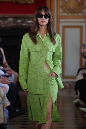 PFW - Nothing Nine Runway A model walks the runway during the Nothing Nine Womenswear Spring Summer 2024 show as part of Paris Fashion Week on October 03, 2023 in Paris, France. Photo by Alain-Gil Gonzalez ABACAPRESS..COM Paris France  Copyright: xGonzalezxAlain-Gil ABACAx