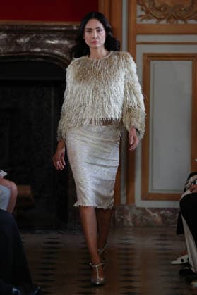 PFW - Nothing Nine Runway A model walks the runway during the Nothing Nine Womenswear Spring Summer 2024 show as part of Paris Fashion Week on October 03, 2023 in Paris, France. Photo by Alain-Gil Gonzalez ABACAPRESS..COM Paris France  Copyright: xGonzalezxAlain-Gil ABACAx