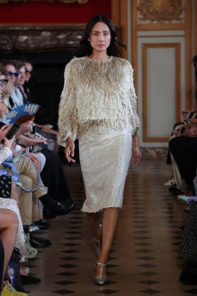 PFW - Nothing Nine Runway A model walks the runway during the Nothing Nine Womenswear Spring Summer 2024 show as part of Paris Fashion Week on October 03, 2023 in Paris, France. Photo by Alain-Gil Gonzalez ABACAPRESS..COM Paris France  Copyright: xGonzalezxAlain-Gil ABACAx