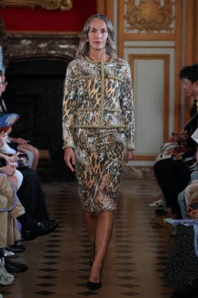 PFW - Nothing Nine Runway A model walks the runway during the Nothing Nine Womenswear Spring Summer 2024 show as part of Paris Fashion Week on October 03, 2023 in Paris, France. Photo by Alain-Gil Gonzalez ABACAPRESS..COM Paris France  Copyright: xGonzalezxAlain-Gil ABACAx