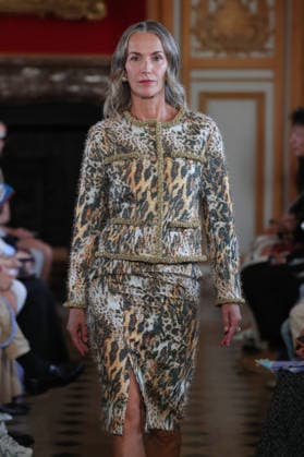 PFW - Nothing Nine Runway A model walks the runway during the Nothing Nine Womenswear Spring Summer 2024 show as part of Paris Fashion Week on October 03, 2023 in Paris, France. Photo by Alain-Gil Gonzalez ABACAPRESS..COM Paris France  Copyright: xGonzalezxAlain-Gil ABACAx