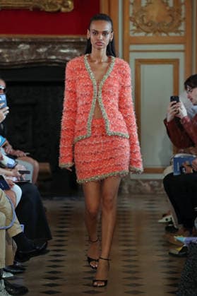 PFW - Nothing Nine Runway A model walks the runway during the Nothing Nine Womenswear Spring Summer 2024 show as part of Paris Fashion Week on October 03, 2023 in Paris, France. Photo by Alain-Gil Gonzalez ABACAPRESS..COM Paris France  Copyright: xGonzalezxAlain-Gil ABACAx