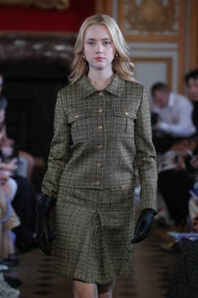 PFW - Nothing Nine Runway A model walks the runway during the Nothing Nine Womenswear Spring Summer 2024 show as part of Paris Fashion Week on October 03, 2023 in Paris, France. Photo by Alain-Gil Gonzalez ABACAPRESS..COM Paris France  Copyright: xGonzalezxAlain-Gil ABACAx