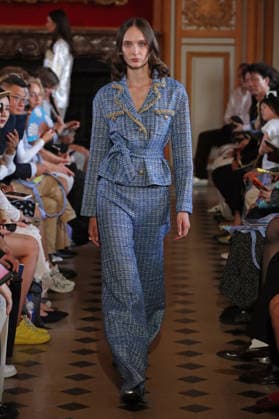 PFW - Nothing Nine Runway A model walks the runway during the Nothing Nine Womenswear Spring Summer 2024 show as part of Paris Fashion Week on October 03, 2023 in Paris, France. Photo by Alain-Gil Gonzalez ABACAPRESS..COM Paris France  Copyright: xGonzalezxAlain-Gil ABACAx