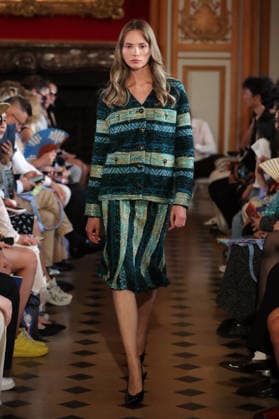 PFW - Nothing Nine Runway A model walks the runway during the Nothing Nine Womenswear Spring Summer 2024 show as part of Paris Fashion Week on October 03, 2023 in Paris, France. Photo by Alain-Gil Gonzalez ABACAPRESS..COM Paris France  Copyright: xGonzalezxAlain-Gil ABACAx