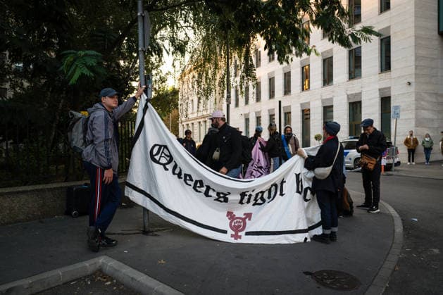 September 30, 2026, Budapest, Budapest, Hungary: Support demonstration for the release of German antifa activist MAJA T. in front of the Budapest-Capital Regional Court of Appeal on 30 September, 2026 Budapest Hungary - ZUMAa256 20260930_zip_a256_004 Copyright: xDanielxAlfoldix