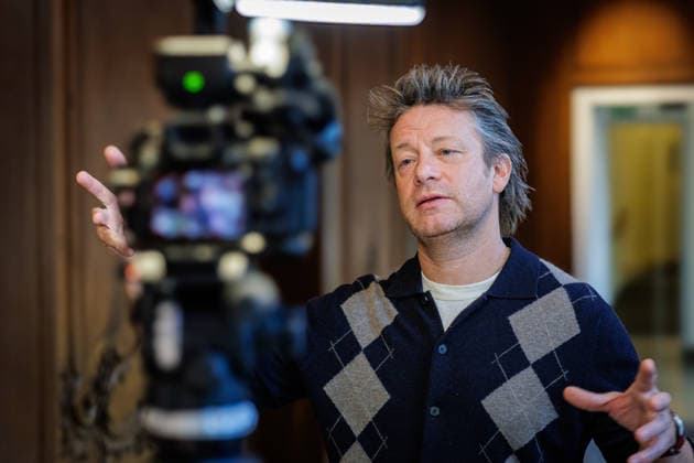 September 30, 2026 Düsseldorf Celebrity chef Jamie Oliver visits Düsseldorf City Hall Düsseldorf City Hall North Rhine-Westphalia Germany
