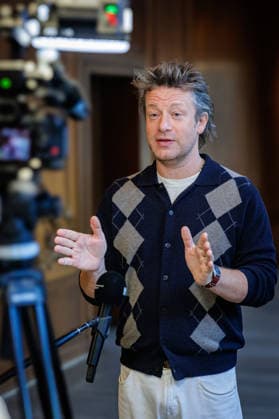 September 30, 2026 Düsseldorf Celebrity chef Jamie Oliver visits Düsseldorf City Hall Düsseldorf City Hall North Rhine-Westphalia Germany