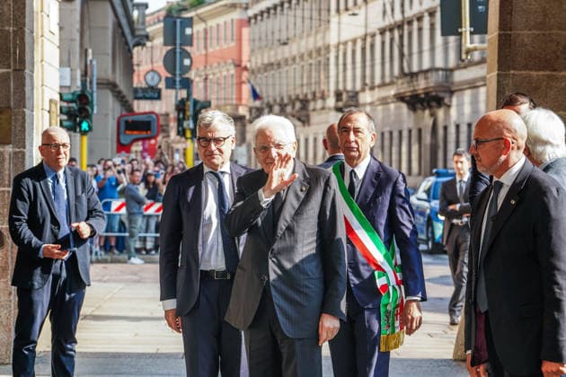 IPA89136458 - MILAN, September 30, 2026 - President of the Republic Sergio Mattarella at Milan™s Teatro alla Scala for the celebrations marking the 120th anniversary of the CGIL labor union. Pictured: President of the Republic Sergio Mattarella arriving.  Copyright: xEmanuelexRobertoxDexCarlix xx IPA89136458