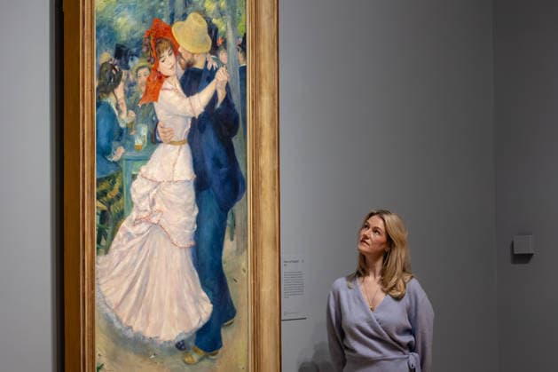 Renoir and Love at the National Gallery, London, UK 30 September 2026 Pierre-Auguste Renoir s Dance at Bougival, 1883, on display at the press preview of Renoir and Love at the National Gallery, London, UK, on 30 September 2026. The work, on loan from the Museum of Fine Arts, Boston, is among 45 paintings in the most significant exhibition of Renoir s work in the UK for 20 years, on view from 3 October 2026 until 31 January 2027., Credit:PETE SPELLER Avalon  Copyright: xPETExSPELLERx xAvalonx 1139422154