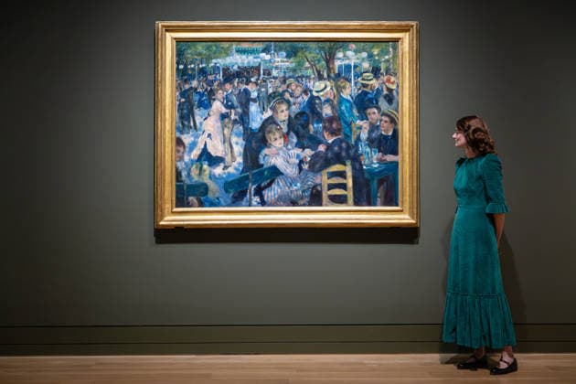 Renoir and Love at the National Gallery, London, UK 30 September 2026 Megan Renoir in front of Dance at the Moulin de la Galette, 1876, by her great-great grandfather Pierre-Auguste Renoir at the preview of Renoir and Love at the National Gallery, London, UK, on 30 September 2026. The most significant exhibition of Pierre-Auguste Renoir s work in the UK for 20 years, on view from 3 October 2026 until 31 January 2027., Credit:PETE SPELLER Avalon  Copyright: xPETExSPELLERx xAvalonx 1139422193