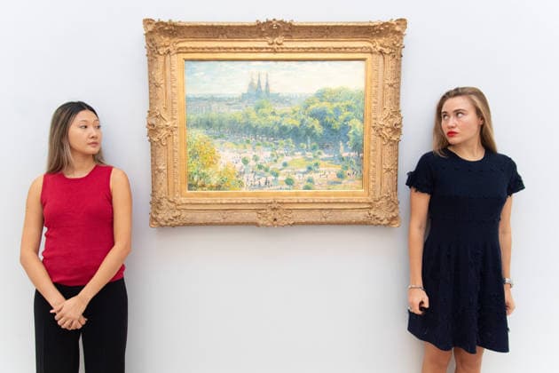 Sotheby s Highlights from the Blaquier-Arrieta Collection Sale at Sotheby s, London Staff members view Le Jardin des Tuileries by Claude Monet (est. $15m-$20m USD) as part of Sotheby s Highlights from the Blaquier-Arrieta Collection Sale which is to go on public view from 30th September - 1st October before being travelling to Taipei, Hong Kong and Paris ahead of the sale in New York on 18th November 2026 at Sotheby s, London, England, UK on Wednesday 30 September, 2026., Credit:Justin Ng Avalon UK, England, London, Sotheby s Copyright: xJustinxNgx xAvalonx 1139440778