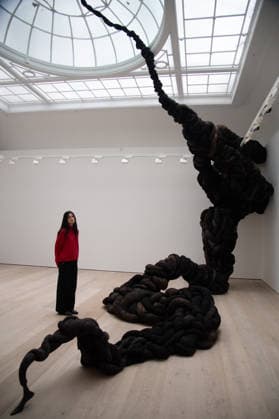 Nicola Turner - I Tear Secrets From Your Yielding Flesh Exhibition Press View at Annely Juda Fine Art, London, UK A staff member poses with I Tear Secrets From Your Yielding Flesh by Nicola Turner as part of The Nicola Turner - I Tear Secrets From Your Yielding Flesh Exhibition Press View at Annely Juda Fine Art in London, England, UK on Wednesday 30 September, 2026., Credit:Justin Ng Avalon UK, England, London, Annely Juda Fine Art  Copyright: xJustinxNgx xAvalonx 1139456362