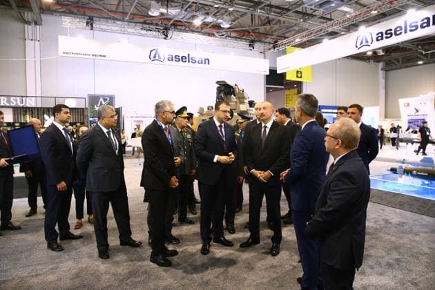 Azerbaijani President Ilham Aliyev visits ASELSAN and Baykar stands at ADEX 2026 BAKU, AZERBAIJAN - SEPTEMBER 30: Azerbaijani President Ilham Aliyev attends the opening of the 6th International Defense Exhibition (ADEX 2026) at Baku Expo Center in Baku, Azerbaijan, on September 30, 2026. Aliyev visits the ASELSAN and Baykar stands, where Turkish Presidency of Defense Industry President Haluk Gorgun, ASELSAN General Manager Ahmet Akyol and Baykar General Manager Haluk Bayraktar provide information about the companies products and technologies. Resul Rehimov Anadolu Baku Azerbaijan. Editorial use only. Please get in touch for any other usage.  Copyright: x2026xAnadoluxResulxRehimovx