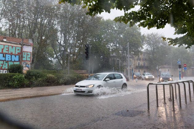 Road Covered in Water Benjamin ELKAIM MAXPPP Montpellier September 30, 2026 Several cars drive on a road covered in water amid heavy rain in Montpellier during the Cévennes storm on September 30, 2026 Montpellier, France, September 30, 2026—the first heavy rains after summer in southern France. Montpellier, FRANCE  Copyright: xMAXPPPxBenjaminxELKAIMx ELK202609305207 ELK202609305207