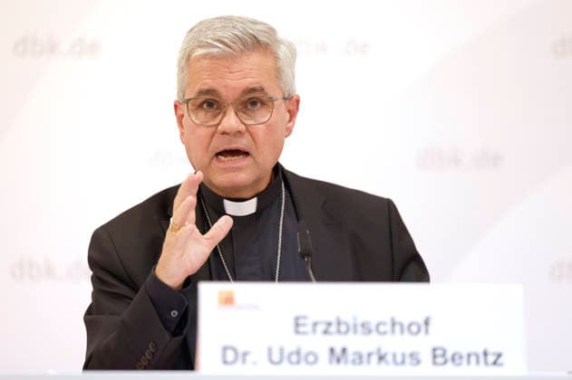 Udo Markus Bentz at the press conference for the study day on Artificial Intelligence, Humanity, and the Common Good: Insights from the Social Encyclical *Magnifica humanitas* during the fall plenary assembly of the German Bishops’ Conference at the Fulda Cathedral Parish Center, September 30, 2026 Foto:xP.xBackx xFuturexImagex dbk_pressegespraech_6931