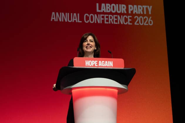 Labour Party Conference in Liverpool Education Secretary Lucy Powell on stage at the Labour Party Conference at the ACC Liverpool. Picture date: Wednesday September 30, 2026., Credit:John Johnson Avalon  Copyright: xJohnxJohnsonx xAvalonx 1139473584