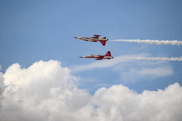 TEKNOFEST Southeast in Turkiye s Sanliurfa SANLIURFA, TURKIYE - SEPTEMBER 30: The Turkish Stars aerobatic team performs a demonstration flight during TEKNOFEST Southeast, world s largest aviation, space, and technology festival at the Sanliurfa GAP Airport for its 15th edition in Sanliurfa, Turkiye on September 30, 2026 Ozkan Bilgin Anadolu Sanliurfa Turkey. Editorial use only. Please get in touch for any other usage.  Copyright: x2026xAnadoluxOzkanxBilginx