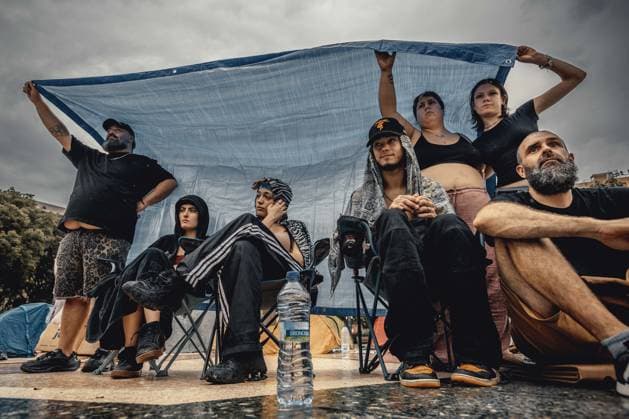 September 30, 2026, Barcelona, Catalonia, Spain: Protesters gather at a tent camp in BarcelonaÃ¢â‚¬â ¢s PlaoÂßa de Catalunya to demand affordable housing and an end to evictions amid nationwide protests over SpainÃ¢â‚¬â ¢s housing crisis. Barcelona Spain - ZUMAo105 20260930_fap_o105_015 Copyright: xMatthiasxOesterlex