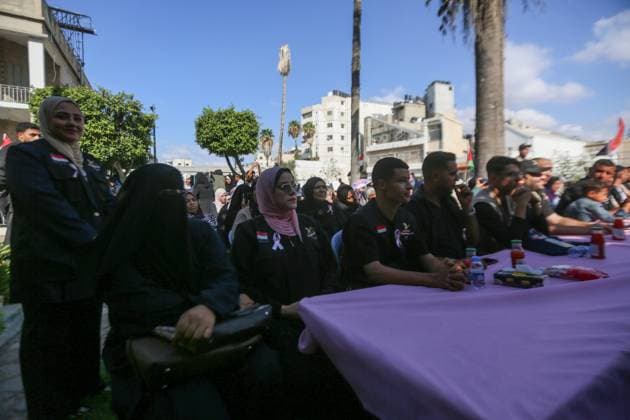 RECORD DATE NOT STATED Pink October Breast Cancer Awareness Campaign Launched at Al-Ahli Arab Hospital in Gaza (INT) Pink October Breast Cancer Awareness Campaign Launched at Al-Ahli Arab Hospital in Gaza. September 30, 2026, Gaza, Palestine: The Pink October breast cancer awareness and screening campaign is launched at Al-Ahli Arab Hospital in Gaza City in partnership with the Egyptian Relief Committee. The campaign aims to raise awareness about breast cancer and promote early detection and screening among women. Credit: Hashem Zimmo TheNews2(Foto: Hashem Zimmo Thenews2 imago images) Pink October Breast Cancer Awareness Campaign Launched at Al-Ahli Arab Hospital in Gaza  Copyright: xHashemxZimmox