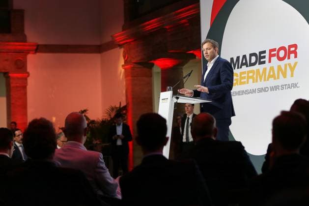 Berlin, Germany, September 30, 2026 Siemensstadt Annual Meeting of the Made for Germany Initiative Federal Minister of Finance Lars Klingbeil (SPD) Delivers a Speech Copyright: xdtsxNachrichtenagenturx dts_136923